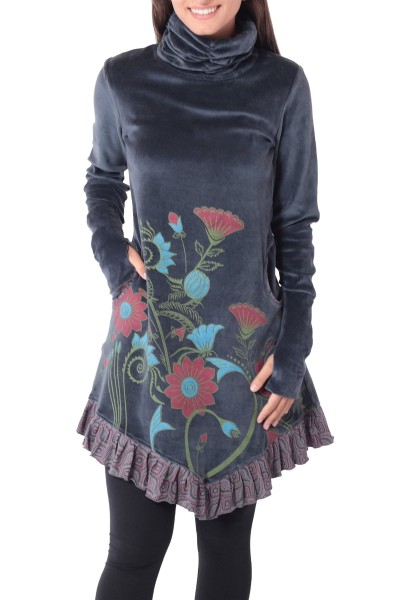 Kleid aus Baumwollsamt mit Kragen Nr. 20