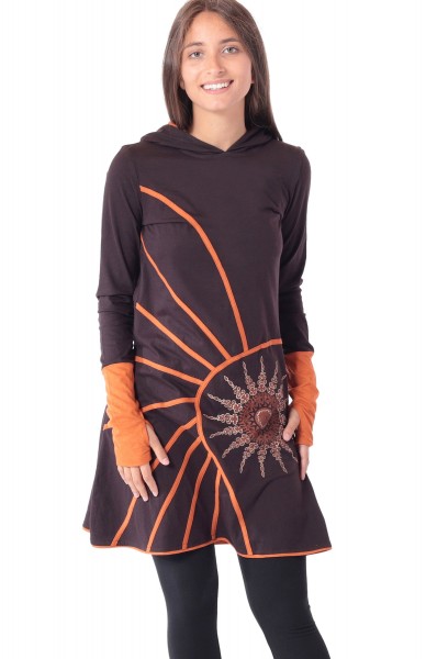 Alternatives Kapuzenkleid aus Baumwolle, Goa Kleid Nr. 77