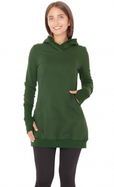 Sweat-Kleid mit Kapuze und Seitentaschen dr30