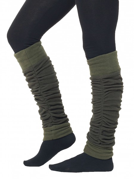 Zweifarbige Beinstulpen aus Fleece, Damen Stulpen LW34