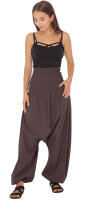 Haremshose für Herren, Aladinhose mit mitteltiefem Schritt unisex Braun Einheitsgröße