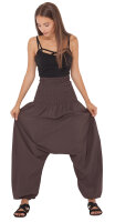Haremshose für Herren, Aladinhose mit mitteltiefem Schritt unisex Braun Einheitsgröße