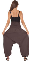 Haremshose für Herren, Aladinhose mit mitteltiefem Schritt unisex Braun Einheitsgröße