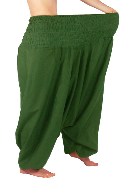 Extragroße Haremshose XXL Aladinhose für Damen und Herren Grün