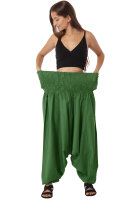 Extragroße Haremshose XXL Aladinhose für Damen und Herren Grün