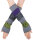 Patchwork Armstulpen, mehrfarbige Pulswärmer mit Spitze hw11 Grau