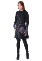 Alternatives Kapuzenkleid aus Baumwolle, Goa Kleid Nr. 77 Schwarz XL