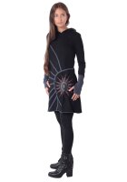 Alternatives Kapuzenkleid aus Baumwolle, Goa Kleid Nr. 77 Schwarz XL