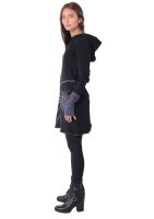 Alternatives Kapuzenkleid aus Baumwolle, Goa Kleid Nr. 77 Schwarz XL