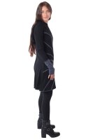 Alternatives Kapuzenkleid aus Baumwolle, Goa Kleid Nr. 77 Schwarz XL