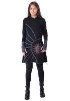 Alternatives Kapuzenkleid aus Baumwolle, Goa Kleid Nr. 77 Schwarz XL