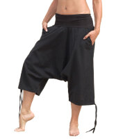 Kurze Aladinhose, Haremshose aus Baumwolle mit Taschen