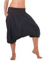 Kurze Aladinhose, Haremshose aus Baumwolle mit Taschen