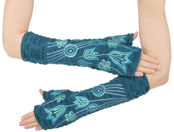 Mit Blumen bestickte alternative Armstulpen hw15