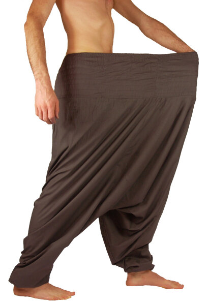 Extragroße Haremshose XXL Aladinhose für Damen und Herren Braun