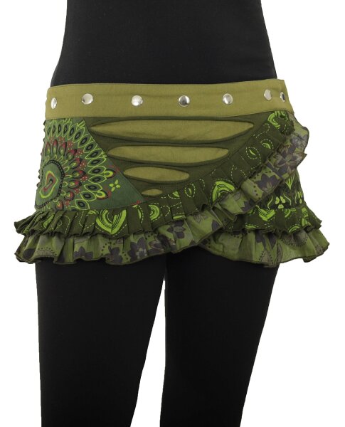 Kurzer Wickelrock mit Patchwork sk27