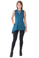 Longshirt mit Kapuze, Tunika / Oberteil mit Flechtung im Ausschnitt Nr. 5