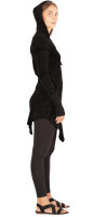 Kleid aus Jersey mit Zipfelkapuze und Flechtung dr3 Schwarz XXL