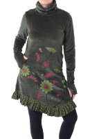 Kleid aus Baumwollsamt mit Kragen Nr. 20 Grün M