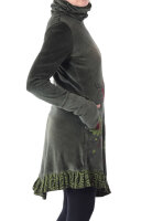 Kleid aus Baumwollsamt mit Kragen Nr. 20 Grün M