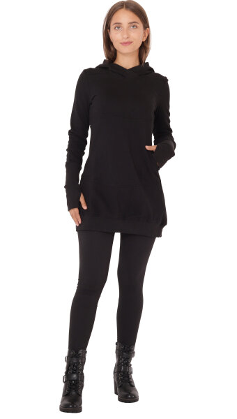 Sweat-Kleid mit Kapuze und Seitentaschen dr30
