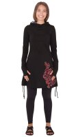 Kleid aus Jersey mit Blumen-Print und Kapuze dr132