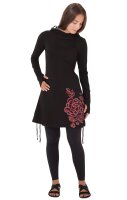 Kleid aus Jersey mit Blumen-Print und Kapuze dr132