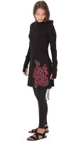 Kleid aus Jersey mit Blumen-Print und Kapuze dr132