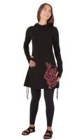 Kleid aus Jersey mit Blumen-Print und Kapuze dr132