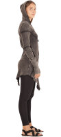 Kleid aus Jersey mit Zipfelkapuze und Flechtung dr3 Grau M