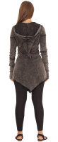 Kleid aus Jersey mit Zipfelkapuze und Flechtung dr3 Grau M