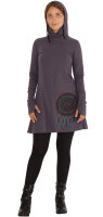 Kleid A-Linie aus Jersey mit Kapuze Hoodie dr41