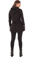 Zweifarbiges Kapuzenpullover-Kleid aus Fleece dr12 Grau XL