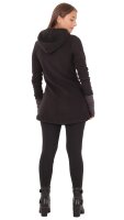 Zweifarbiges Kapuzenpullover-Kleid aus Fleece dr12 Grau XL