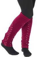 Beinstulpen aus Samt, Stulpen mit Blätter-Ranken LW14 Rot