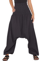 Haremshose für Herren, Aladinhose mit mitteltiefem Schritt unisex Schwarz Einheitsgröße