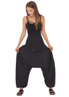 Haremshose für Herren, Aladinhose mit mitteltiefem Schritt unisex Schwarz Einheitsgröße