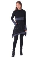 Kleid aus leichter Baumwolle mit Zipfelkapuze, Elfenkleid Oberteil Nr. 37 Schwarz M