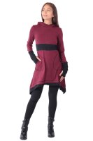 Kleid aus leichter Baumwolle mit Zipfelkapuze, Elfenkleid Oberteil Nr. 37 Rot S