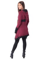 Kleid aus leichter Baumwolle mit Zipfelkapuze, Elfenkleid Oberteil Nr. 37 Rot S