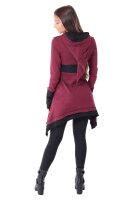 Kleid aus leichter Baumwolle mit Zipfelkapuze, Elfenkleid Oberteil Nr. 37 Rot S