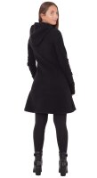 Fleece-Kleid mit Traumfänger und Kapuze dr31 Schwarz L