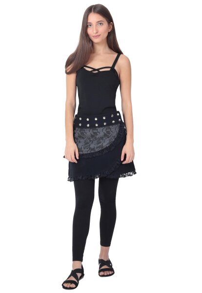 Winterrock aus Fleece Wickelrock mit Tasche Nr. 240 Schwarz