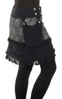 Winterrock aus Fleece Wickelrock mit Tasche Nr. 240 Schwarz