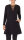 Shirtkleid Langarm mit geflochtenem V-Ausschnitt dr9 Schwarz XXL