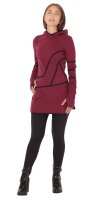 Kapuzenpullover-Kleid Hoodie Zweifarbig dr21 Rot M