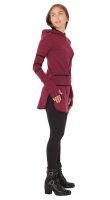 Kapuzenpullover-Kleid Hoodie Zweifarbig dr21 Rot M