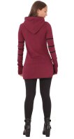 Kapuzenpullover-Kleid Hoodie Zweifarbig dr21 Rot M