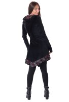 Elfenkleid mit Zipfelkapuze und Blumen Baumwollsamt Kleid Nr. 15 Schwarz XL