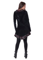 Elfenkleid mit Zipfelkapuze und Blumen Baumwollsamt Kleid Nr. 15 Schwarz XL